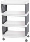 MagicHome Comoda/raft plastic, MagicHome, pe roti, 4 polite, gri si alb, max 25 kg, 49x29x75.5 cm (2212845) Comoda