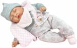 Nines D'Onil Papusa artizanala bebelus cu miros de vanilie si sunete - Snow care doarme (45 cm - ambalat in saculet elegant) (7141) Papusa