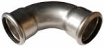 Bänninger 22mm 90°-os BB könyök, INOX (rozsdamentes), SS 304, Hőszivattyús és fűtési rendszerekhez