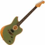 Fender Acoustasonic Player Jazzmaster RW Antique Olive elektro-akusztikus gitár