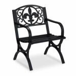  Antik fém kerti szék fekete 85, 5x60x56 cm 10030994