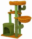 Jumi Ansamblu de joaca pentru pisici, Jumi, model cactus, cu platforme, culcus, ciucure, verde si portocaliu, 47x90 cm (CD-264946)