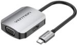 Vention USB-C -> HDMI/VGA (0, 15m Szürke Aluminum Ötvözet) konverter (TDIHB) - totalprint