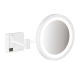 Hansgrohe Oglinda cosmetica Grohe AddStoris, pe perete, 217 mm, iluminare LED, pivotanta, 3X, mat, alb, 41790700 (41790700)