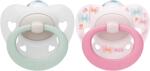 Nuk Силиконови залъгалки NUK - Signature, с кутия за стерилизиране, 0-6 m, 2 броя (10730617-Момиче)