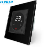 LIVOLO C7TMBB LIVOLO érintős hőmérséklet kapcsoló, termosztát, 250V 16A, fekete kristályüveg (C7TMBB)