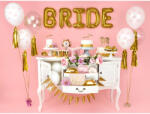 PartyDeco Bride to be latex lufi, átlátszó, arany felirat, 5 db/csomag