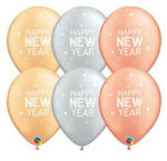 Qualatex 11" (28cm-es) - 25db/csomag - Happy New Year szilveszteri lufi, 97326 (LUFI530870)