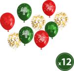 Family Collection Lufi szett - piros, zöld, arany, karácsonyi motívumokkal 12 db / csomag (58754)