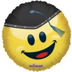  Ballagási fólia lufi kalapos smiley, 45 cm