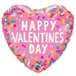 Qualatex Fólia lufi 18" 45cm "Happy Valentines Day " szív (LUFI657909)