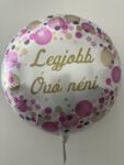 Fólia lufi 18" 45cm Legjobb óvó néni, héliummal töltve (LUFI378187)