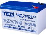 Ted Electric Акумулаторна батерия Ted Electric TED-12V-7AH-AGM (TED1271), 12V, 7Ah, AGM, T2 конектори (TED1271)