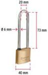 TRUPER CL-40XL extra hosszú lakat, réz (T43441) (T43441)