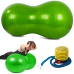 Verk Group Mogyoró alakú fitness labda pumpával, 90 cm, zöld