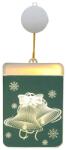 Verk Group Festett üveg led 3d-s ablak dekoráció, karácsonyi fény, csengő minta, 11.5cm x 17cm, meleg fehér