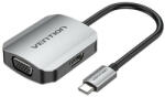 Vention USB-C -> HDMI/VGA (0, 15m Szürke Aluminum Ötvözet) konverter (TDIHB) - onlinepatron
