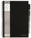 Pukka Pad Spirálfüzet, A4, vonalas, 125 lap, PUKKA PAD "Black project book", fekete