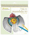 Avenue Mandarine Kreatív színező Avenue Mandarine Graffy Pop Mandala 3D, spirálos, A szavanna állatai (GY106C)