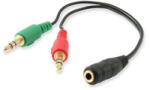 Equip Audio elosztó kábel, 13 cm, 1 bemenet/2 kimenet, EQUIP