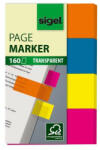 Sigel Jelölőcímke, műanyag, 4x40 lap, 20x50 mm, SIGEL "614", vegyes szín
