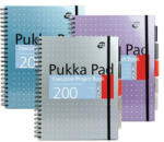 Pukka Pad Spirálfüzet, A4+, vonalas, 100 lap, PUKKA PAD "Metallic Project Book", vegyes szín
