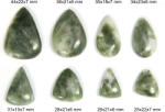  Cabochon Cuart cu Turmalina Verde Natural - Picatura - 18-35x15-24x5-7 mm - 1 Buc