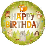 PartyPal Szülinapi lufi 18" 45cm Happy Birthday, Az erdő barátai (LUFI532033)