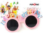  Party szemüveg rózsaszín színű Happy Birthday felirattal 17x13 cm 632920