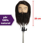85 Cap manechin par natural - cu barba si mustata - lungime 20 cm - model BEN EXALTO (EXLT1000)