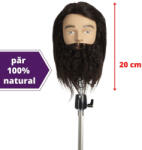 Exalto Cap manechin par natural - cu barba si mustata - lungime 20 cm - model BEN EXALTO (EXLT1000)