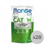 Monge 28 x Monge Cat Adult Plic Grill cu Iepure, 85 g
