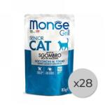 Monge 28 x Monge Cat Senior Plic Grill cu Macrou, 85 g