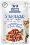 Brit Brit Care Cat Fillets in Jelly Sterilized cu Inimi de Rata si Curcan, 85 g