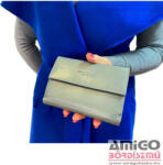  Női Bőr Pénztárca Szürke Matt Hátul Kártyatartó Közepes Méret (RD-03-GCL)