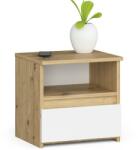 AKORD Furniture Factory Noptieră Eva CL1 - stejar /alb (AK-384634)