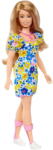 Barbie Mattel Barbie Fashionistas doll with Down Syndrome in a floral dress (HJT05) - pcone Papusa