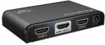 PremiumCord Splitter HDMI PremiumCord khsplit2f, 1 intrare - 2 iesiri, V2.0, 4K x 2K/60Hz, FULL HD, 3D, alimentator inclus (Negru) (khsplit2f)