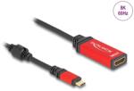 Delock USB 3.1 Type C HDMI 2.1 Átalakító Fekete-Piros 20cm 60053 (60053)