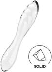 Satisfyer Dildo Dublu Dazzling Crystal 1, Sticla Borosilicata, Transparent, 17.8 cm Dildo