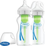 Dr. Brown's DR. BROWN'S Flacon anticolic Opțiuni + gât larg 2x270 ml plastic (IP2800)