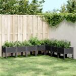 vidaXL fekete PP rácsos kerti ültetőláda 200 x 160 x 42 cm (367913)