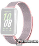  Okosóra szíj - szövet, légáteresztő, tépőzáras - 210mm hosszú - RÓZSASZÍN - SAMSUNG Galaxy Fit3 (SM-R390)