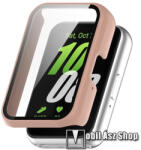 Samsung Galaxy Fit 3 (SM-R390N), Okosóra műanyag védőtok, 9H üvegfólia, Fényes Rózsaszín