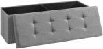 SONGMICS Tároló puff, tároló pad összecsukható ottomán 120 L, 110 x 38 x 38 cm világosszürke (LSF77G)