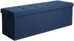 SONGMICS Puff, Tároló pad, összecsukható ottomán, 120L, sötétkék, 110 x 38 x 38 cm (LSF77IN)