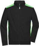 James & Nicholson Férfi pulóver kapucni nélkül JN870 - Fekete / limeszín | 6XL (1-JN870-1764298)