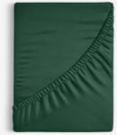 Goldea cearceaf de pat cu elastic din bumbac - verde închis 160 x 200 cm