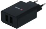 SWISSTEN Travel Adapter Smart IC 2X USB 21A Power Negru (pachet eco) (22033000ECO)