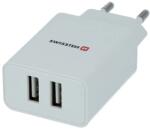 SWISSTEN Travel Adapter Smart IC 2X USB 2.1A Power Alb (pachet Eco) (22034000ECO)